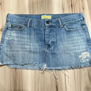 Hollister Y2K Distressed Micro Mini Denim Skirt Women’s 7